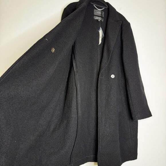 J.Crew Daphne Topcoat in Italian Boiled Wool Classic Black Long Coat Size 16 - Picture 6 of 10
